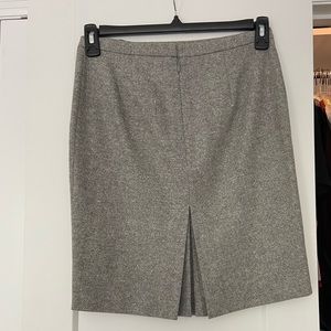 Grey wool midi skirt